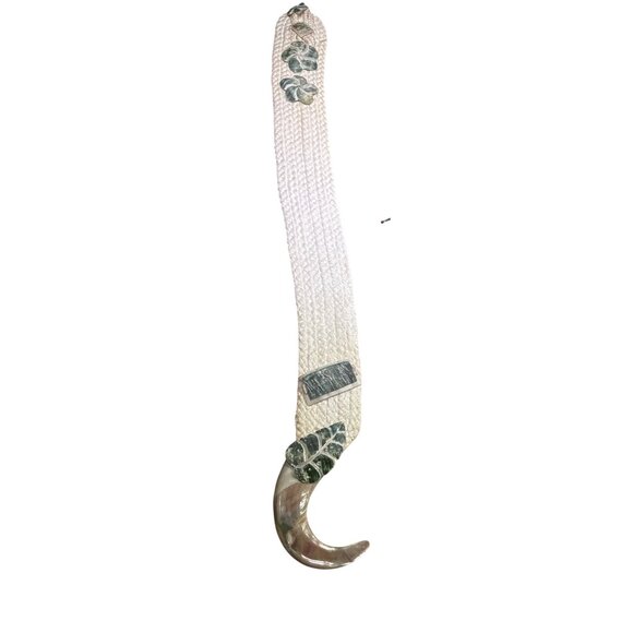 Flura Handcrafted Abalone & Mother of Pearl Belt – Boho Macramé Statement Vintag main image 5